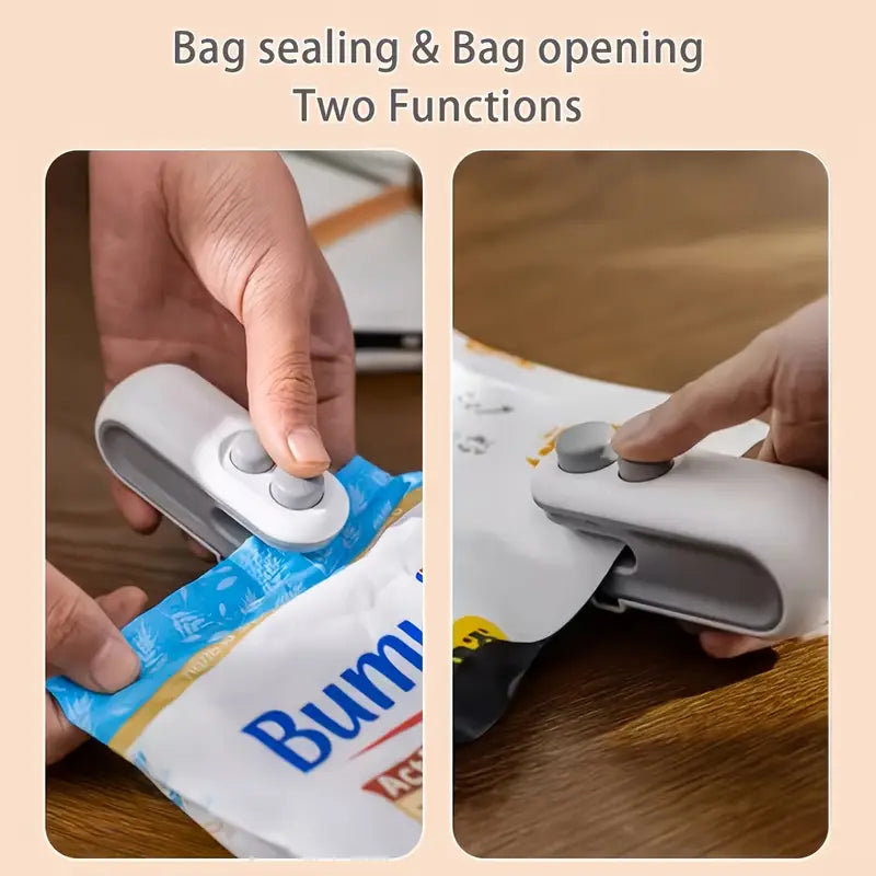 Rechargeable 2-in-1 Mini Food Bag Sealer & Cutter – Portable for Home & Outdoor Use