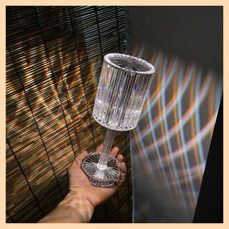 Portable USB Rechargeable Crystal Lamp With Touch Control For Living Room, Home, Office, Decorative Table Light and Party Dinner