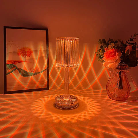 Portable USB Rechargeable Crystal Lamp With Touch Control For Living Room, Home, Office, Decorative Table Light and Party Dinner