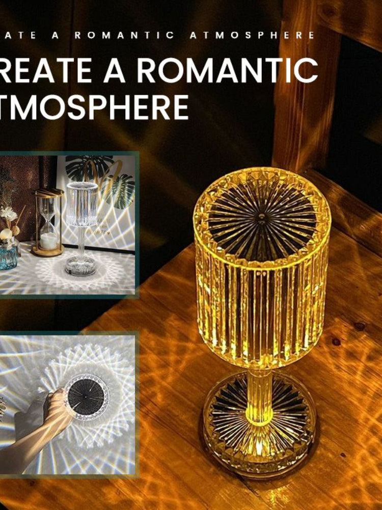 Portable USB Rechargeable Crystal Lamp With Touch Control For Living Room, Home, Office, Decorative Table Light and Party Dinner