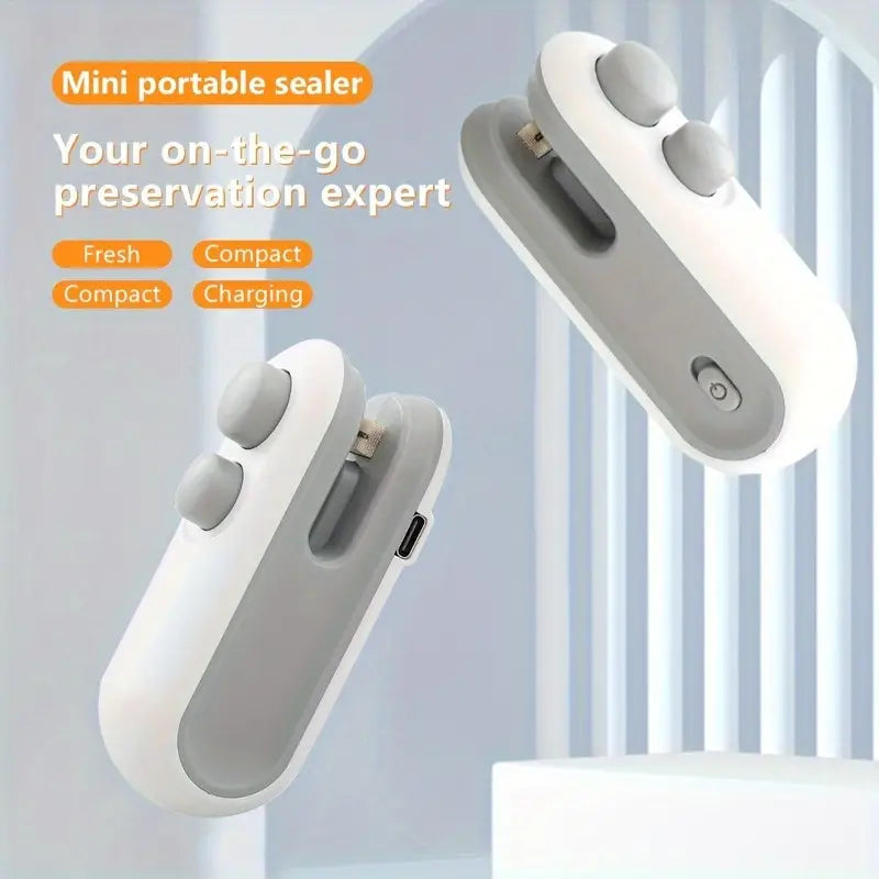 Rechargeable 2-in-1 Mini Food Bag Sealer & Cutter – Portable for Home & Outdoor Use